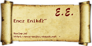 Encz Enikő névjegykártya