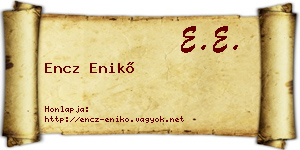 Encz Enikő névjegykártya